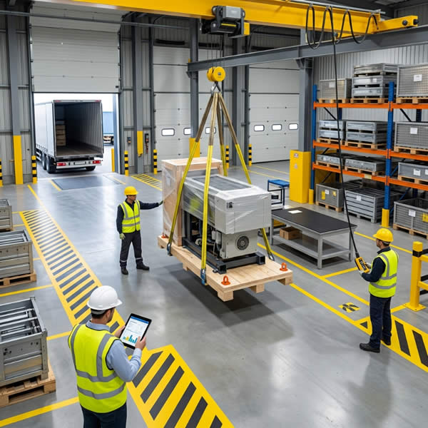 Soluciones logisticas con sistemas de izaje para movimiento de carga especial, recepcion y despacho tecnico en Bogota, Colombia. IMPROCOL